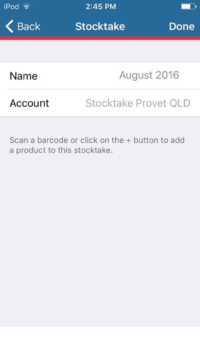 My Stocktake screenshot