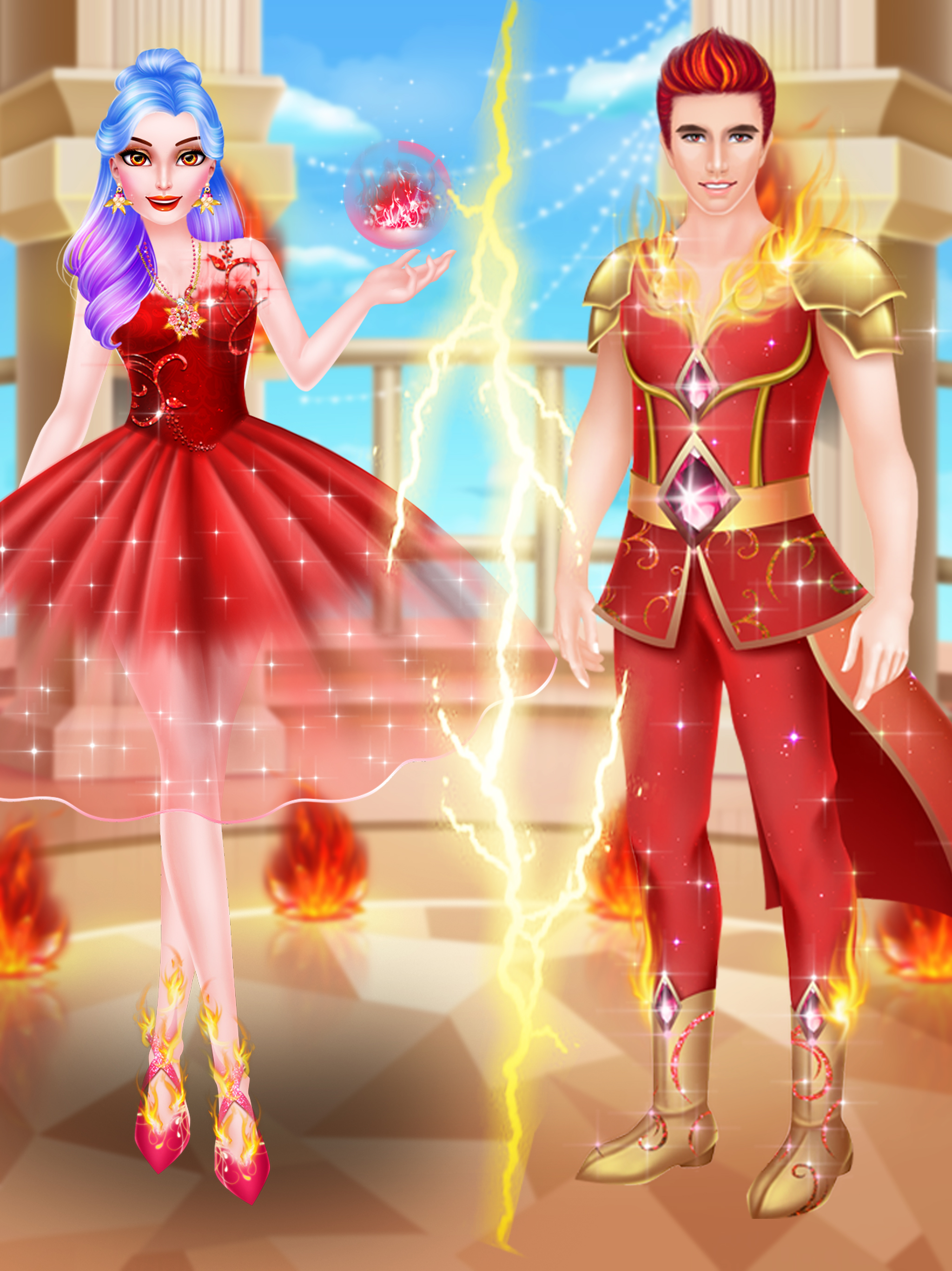 Ice VS Fire Princess Makeup