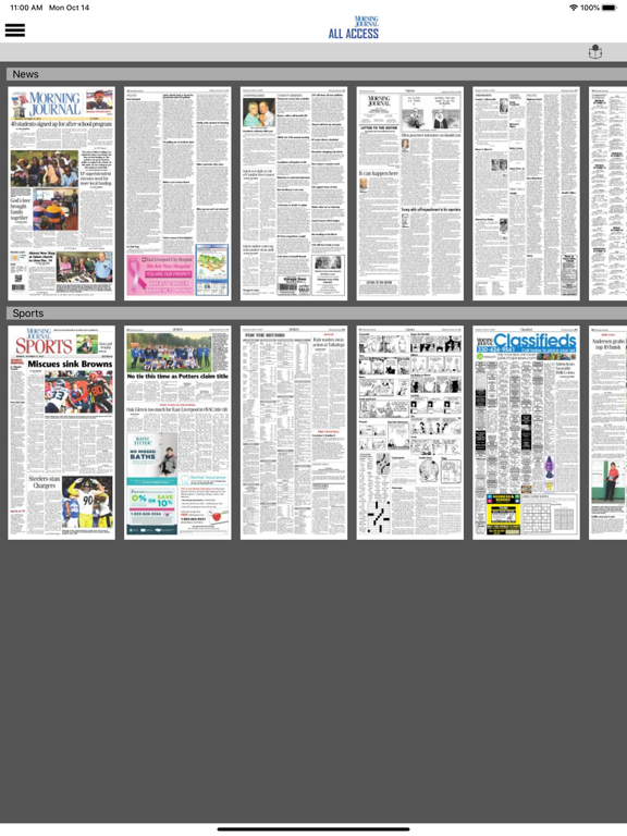 Morning Journal All Access iPad screenshot