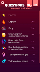 Questions. Conversation starte screenshot
