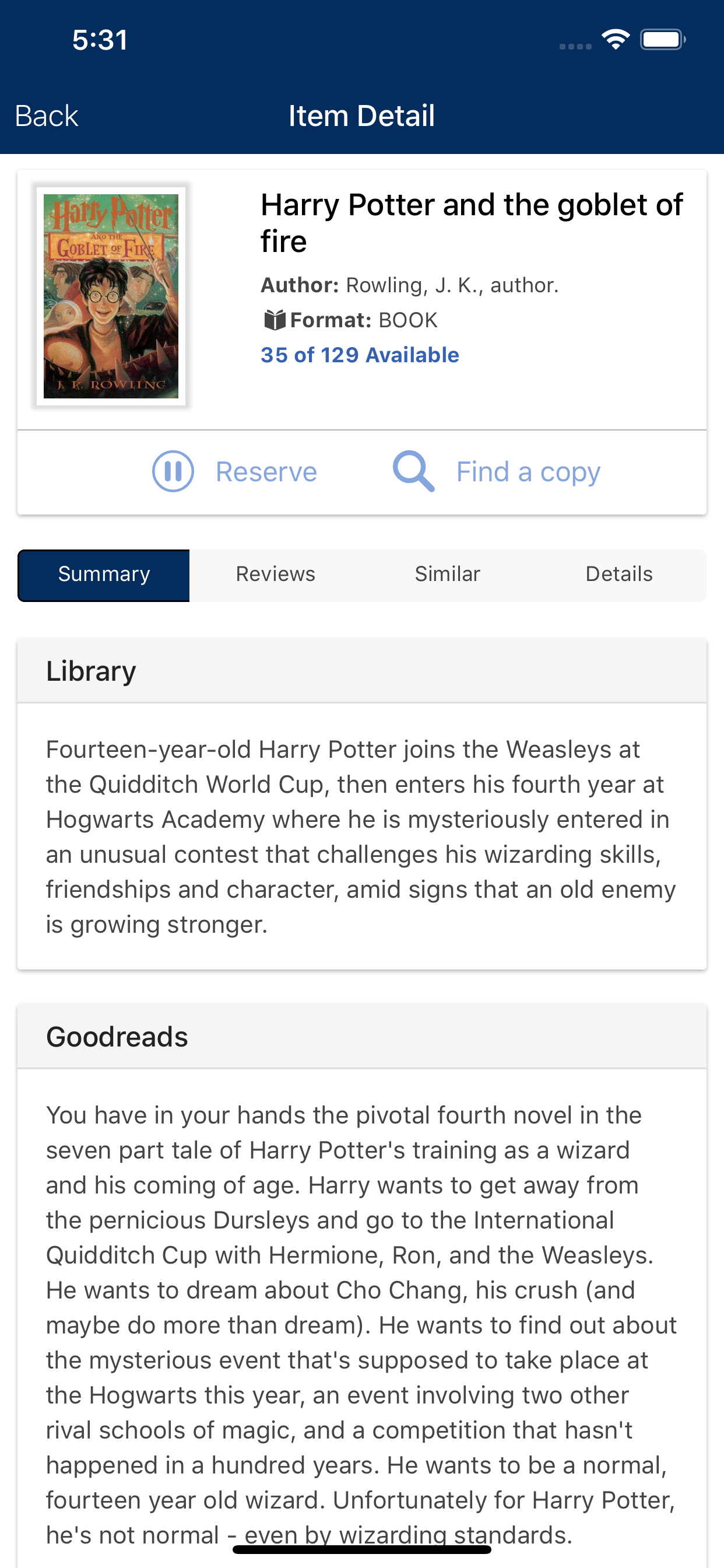 Fremont Library screenshot 3