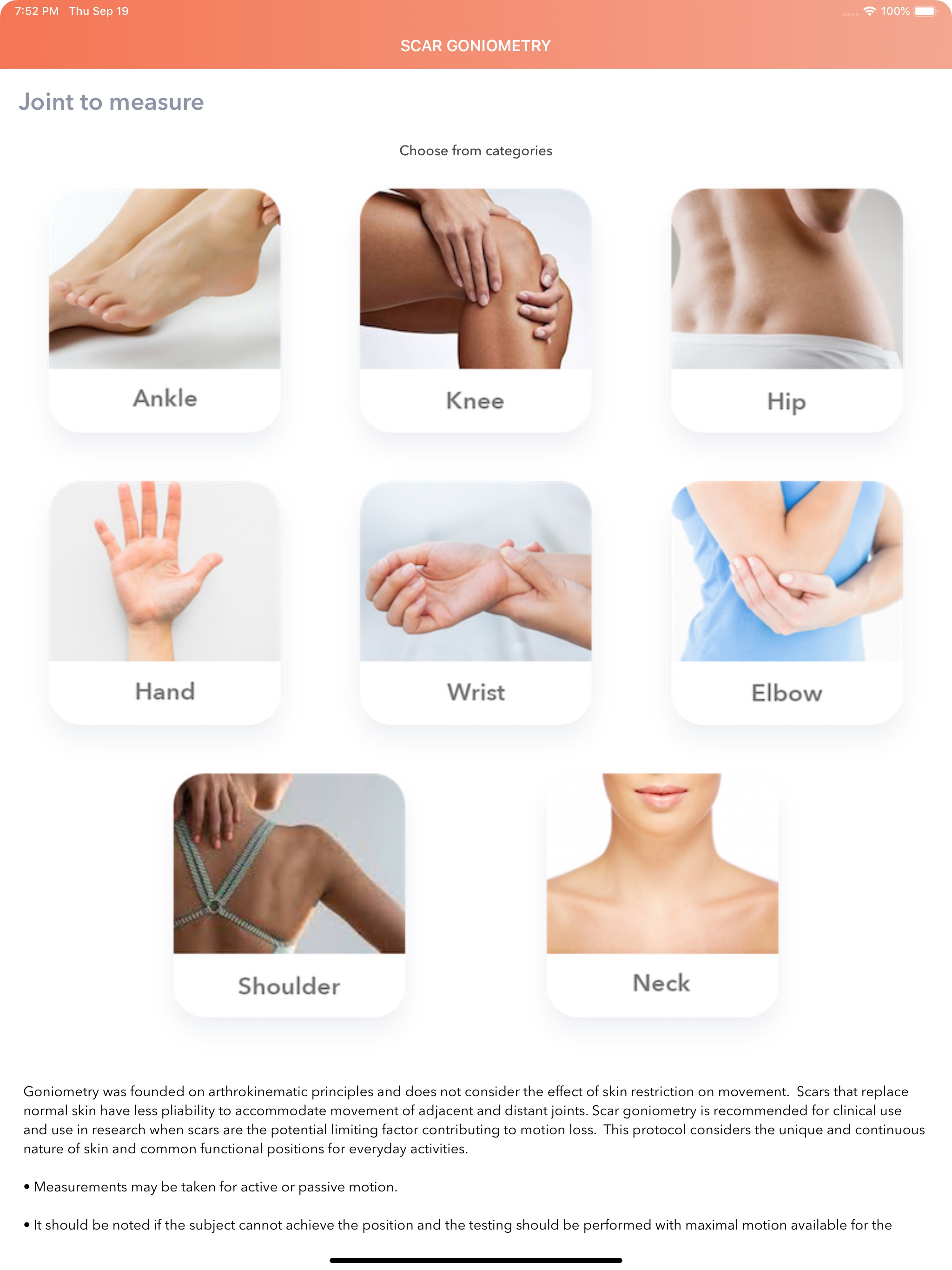 Scar Goniometry