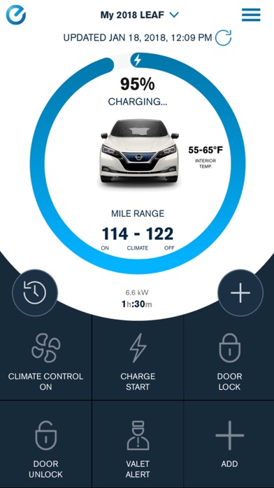 NissanConnect® EV & Services Screenshot