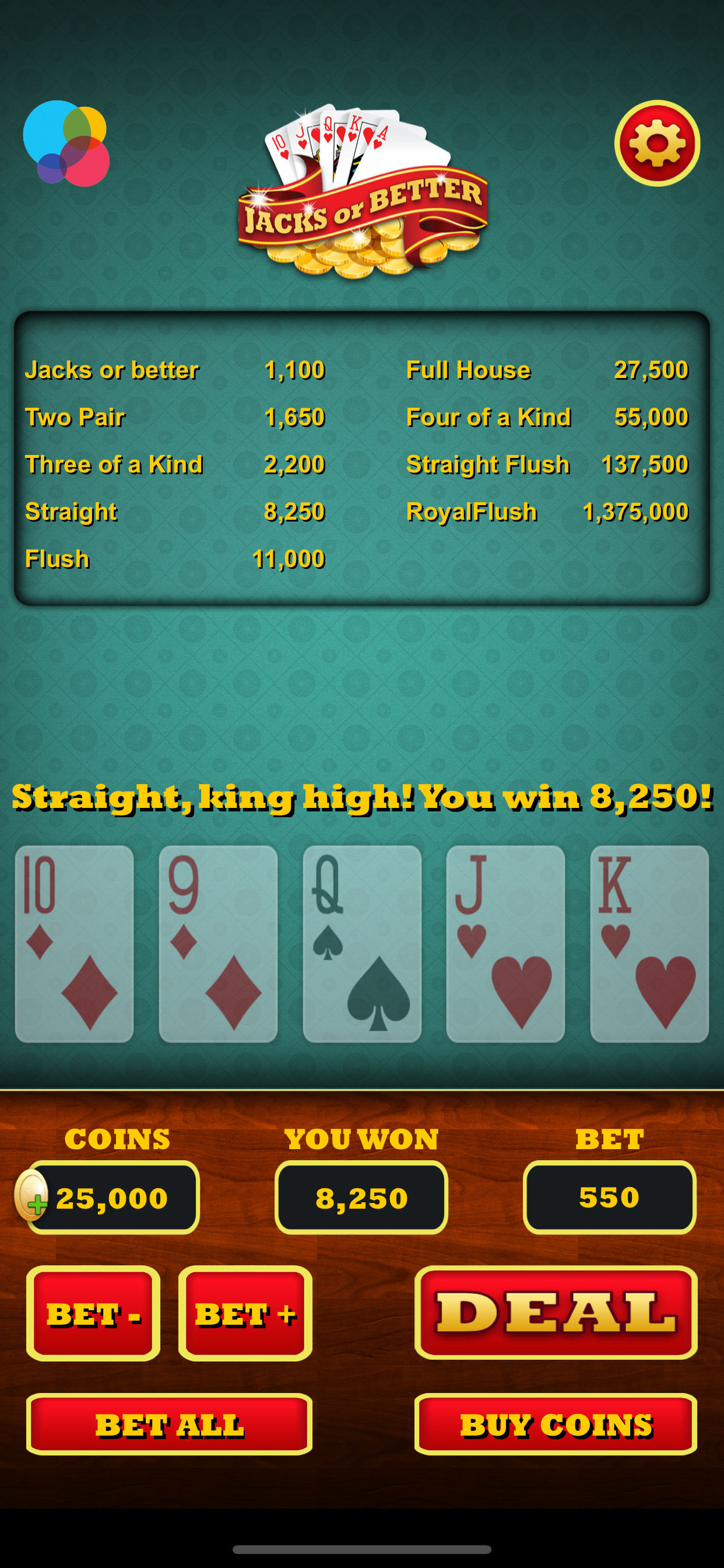 Video Poker ( Jacks or Better) screenshot 4