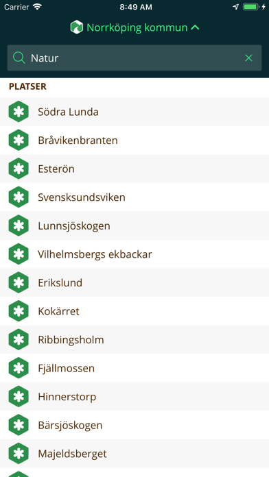 Norrköpings Naturkarta Screenshot