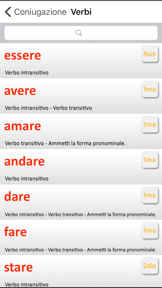Italian verbs conjugation screenshot
