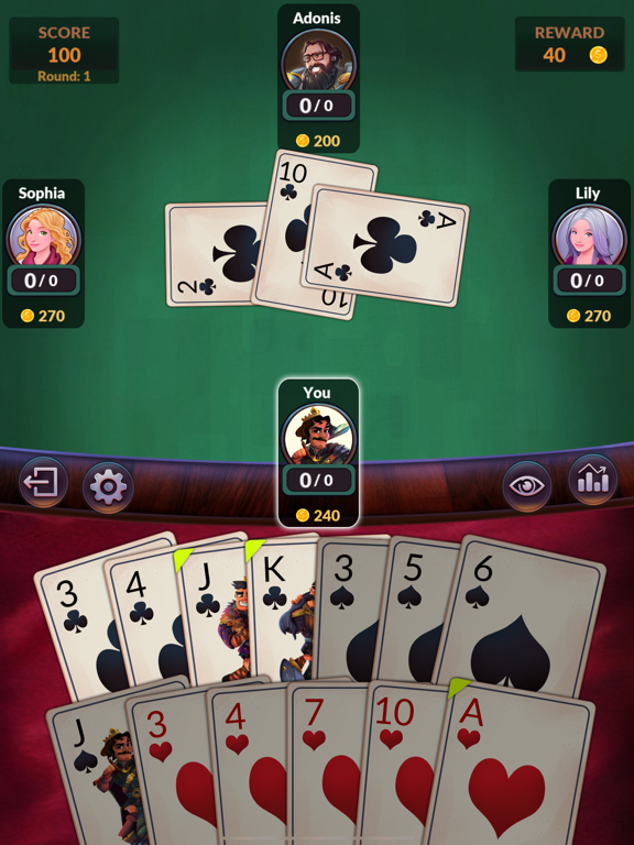 Hearts - Offline Card Games iPad screenshot
