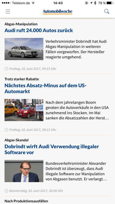 Automobilwoche Nachrichten Screenshot