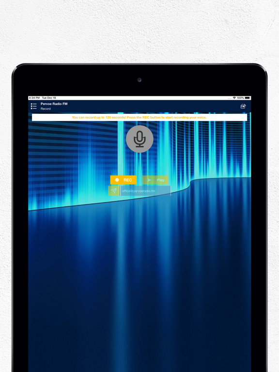 Pervoe Radio FM iPad screenshot 5 - Music app