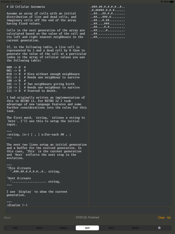 RETRO FORTH iPad screenshot 4 - Developer Tools app
