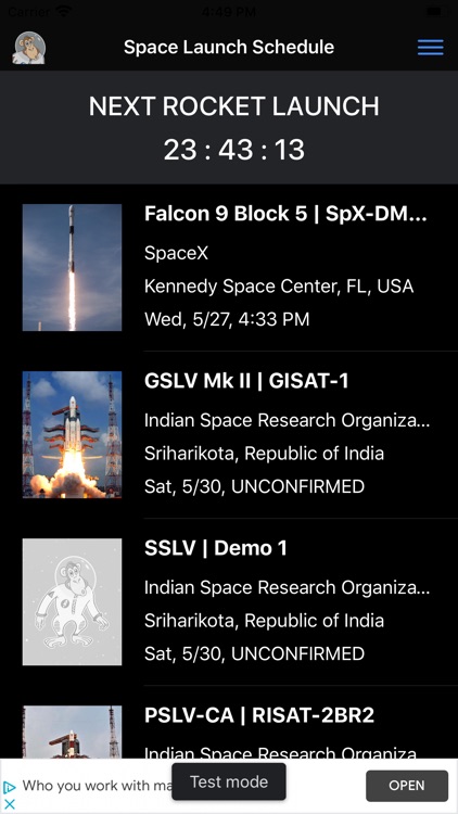 Space Launch Schedule