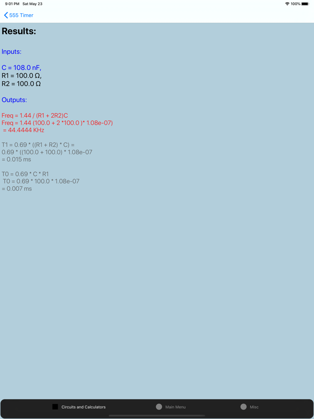 ‎Electronics Circuit Calculator Screenshot