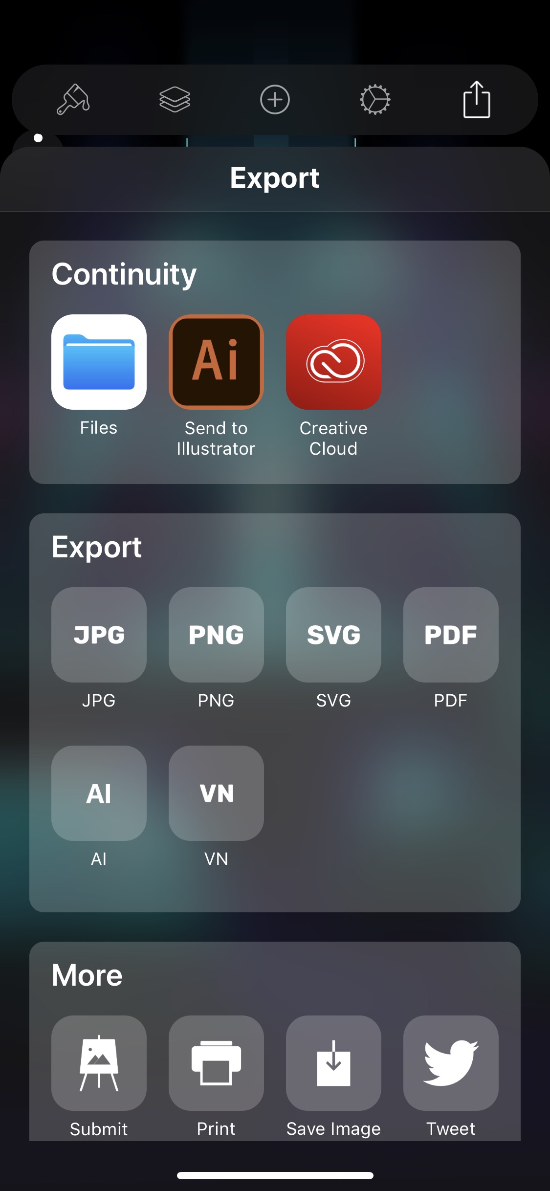 Screenshot do app Vectornator