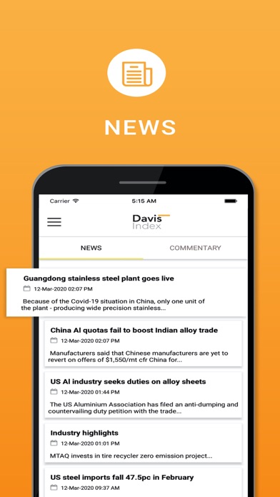 Davis Index Screenshot