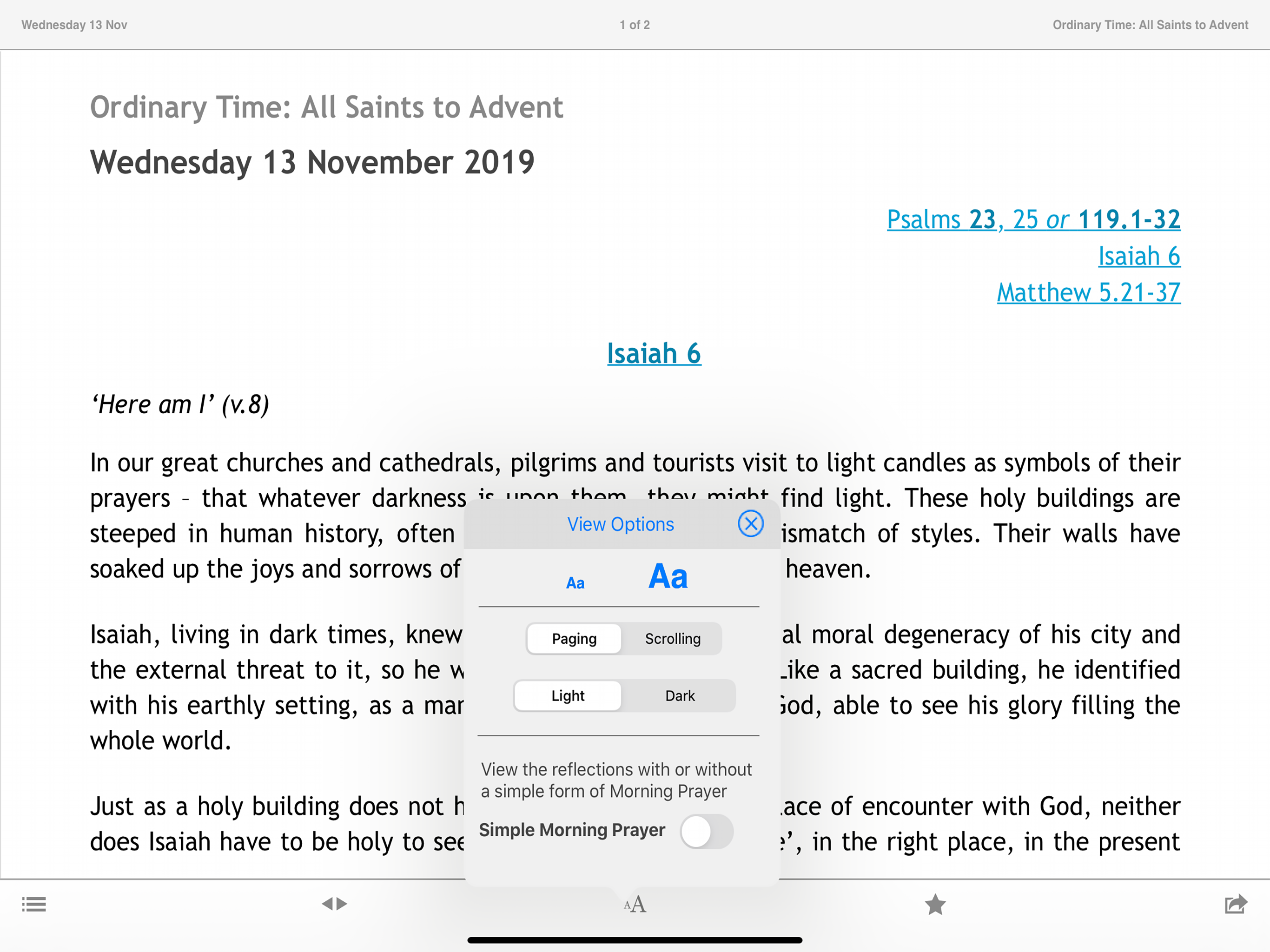 Reflections for Daily Prayer
