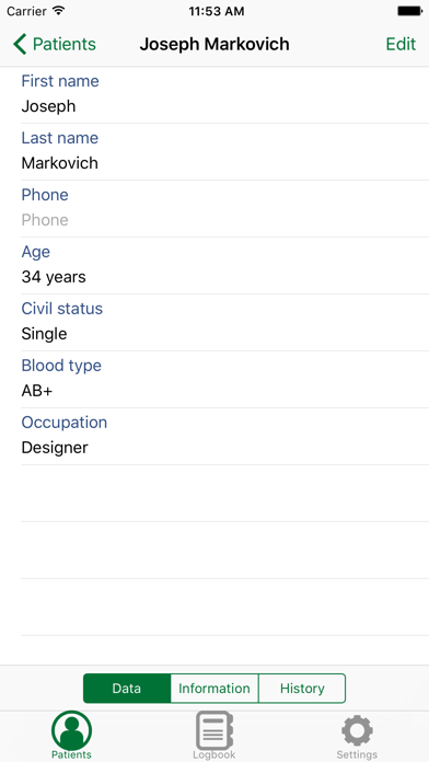 bitacora: patient's logbook Screenshot
