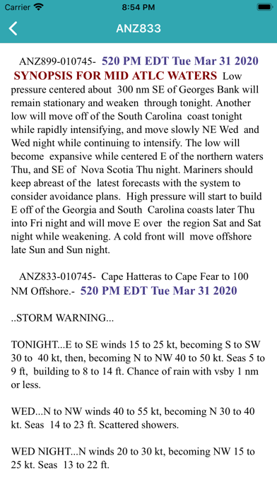 NOAA Marine Forecast & Weather Screenshot