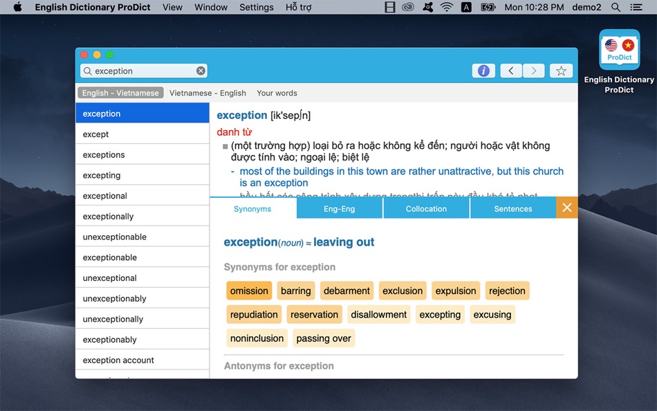 #7. English Dictionary ProDict (macOS) بواسطة: Duy Nguyen
