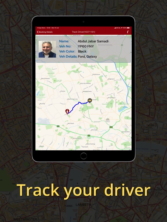 Minicab For London iPad screenshot 4 - Travel app