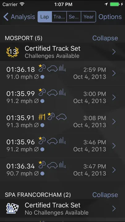 Harry's LapTimer Rookie iPhone Ekran Görüntüsü 5