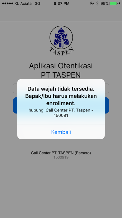 Taspen Otentikasi Screenshot