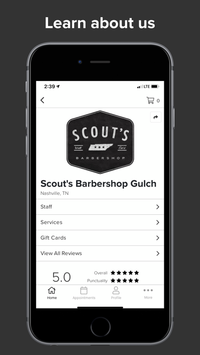 Scout's Barbershop iPhone screenshot 2 - Lifestyle app