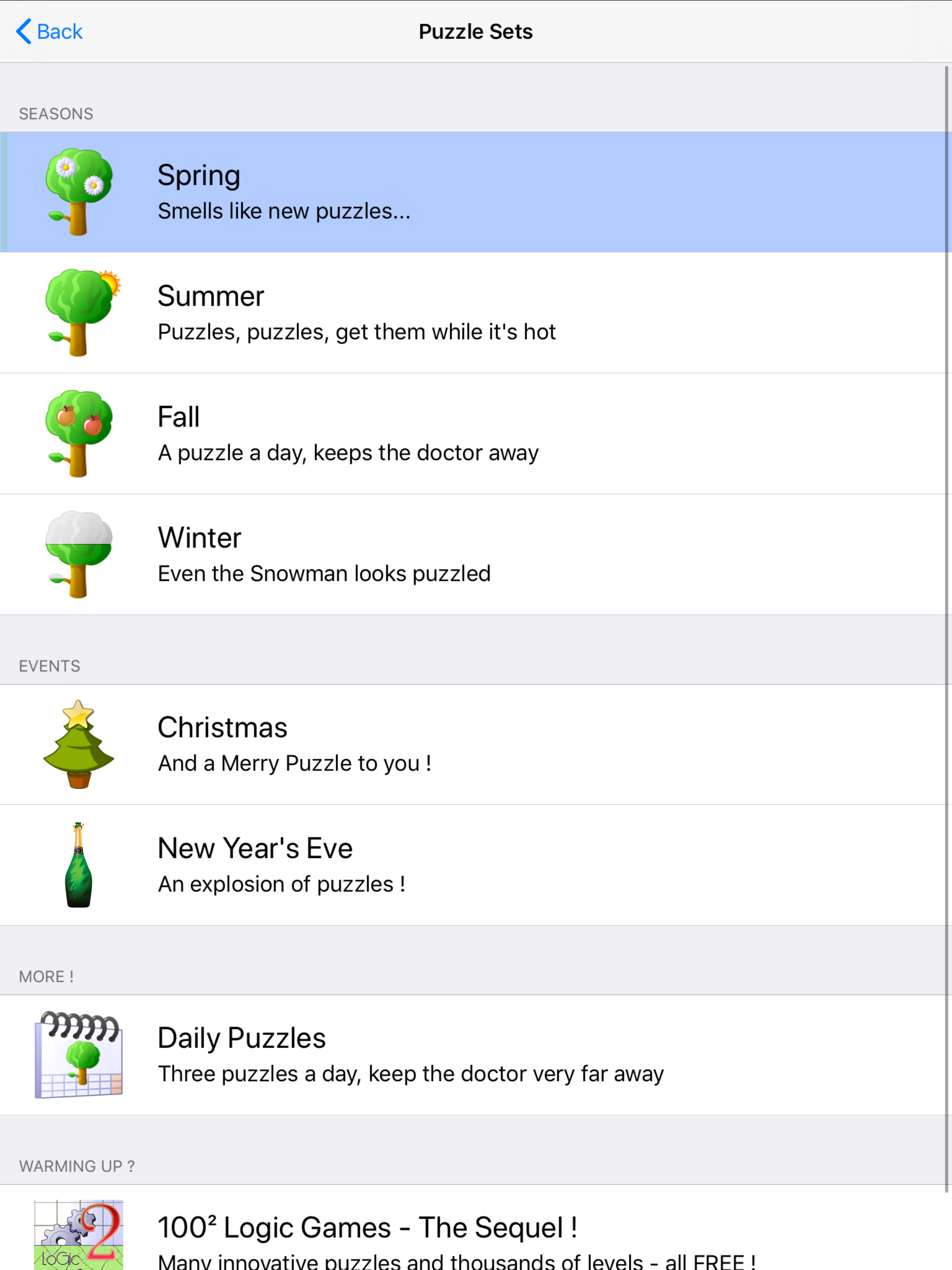 Parks Seasons - Logic Game