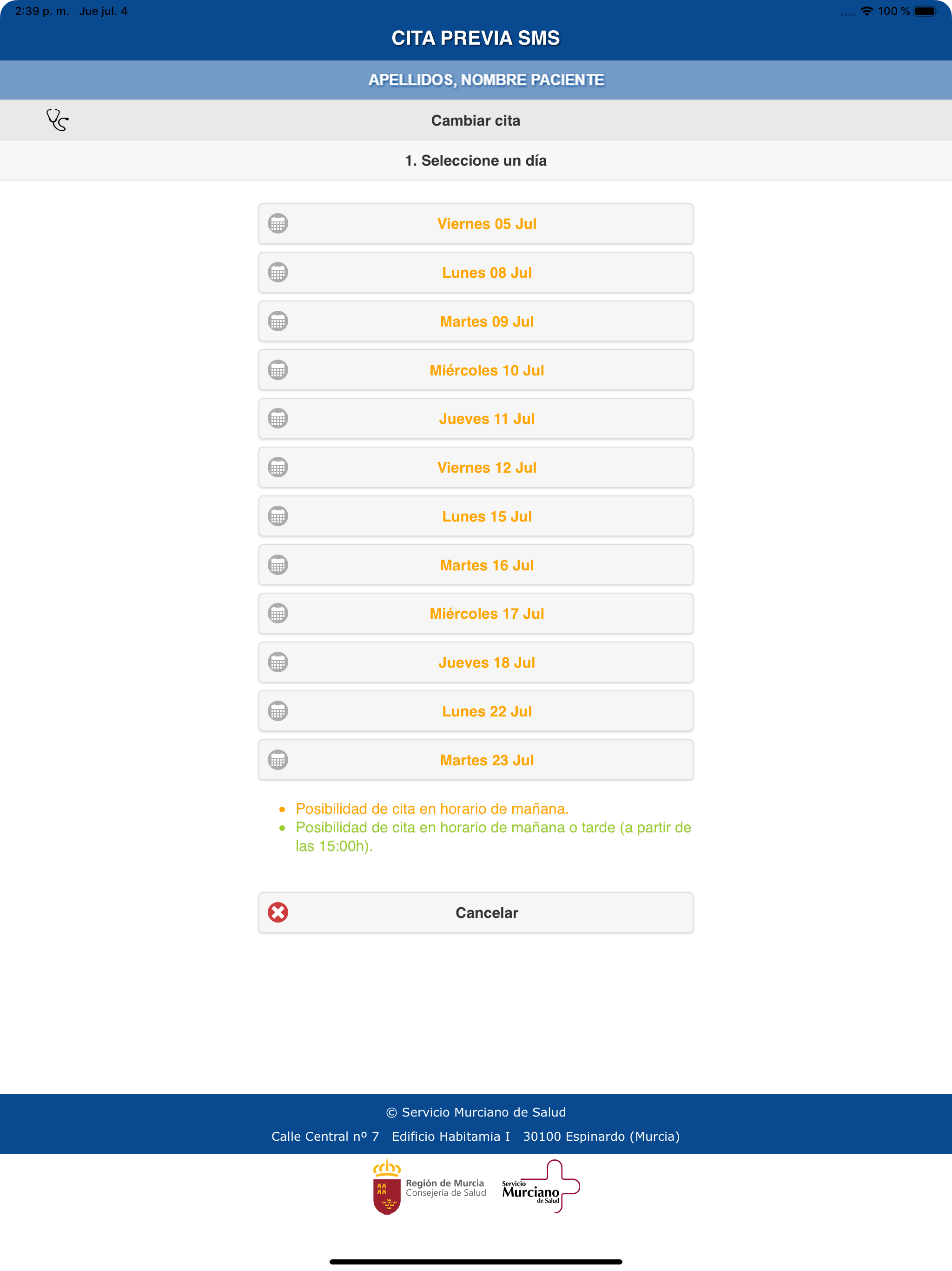 Cita Previa SMS