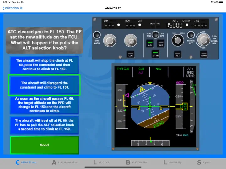 A330 CBT Quiz iPhone Ekran Görüntüsü 5