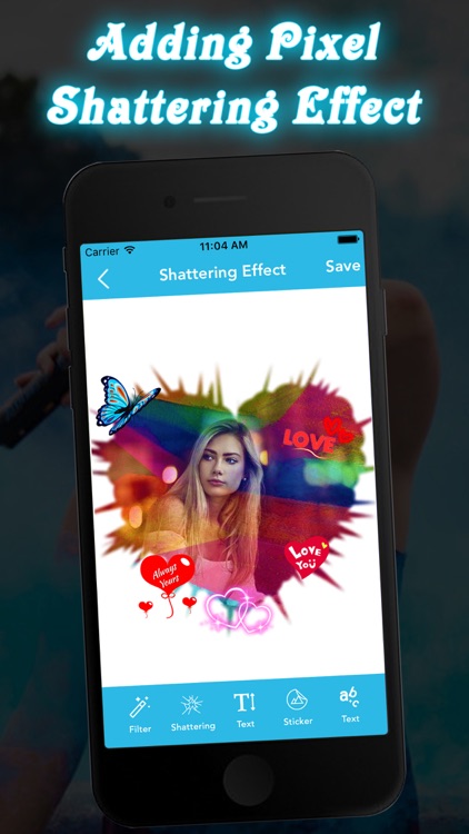 Adding Pixel Shattering Effect