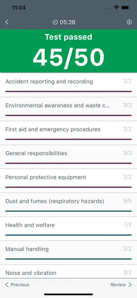 CITB Op/Spec HS&E test