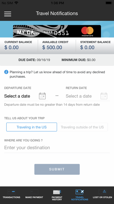 HLEFCU Cards Screenshot