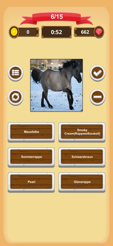 Fellfarben der Pferde - Quiz