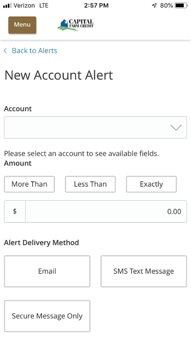 Capital Farm Credit Ag Banking Screenshot