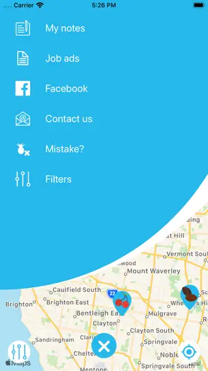 Capture d'écran de WikiFarms Australia sur iPhone 7