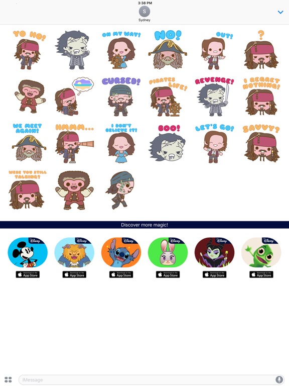 Pirates of the Caribbean iPad screenshot 5 - Stickers app