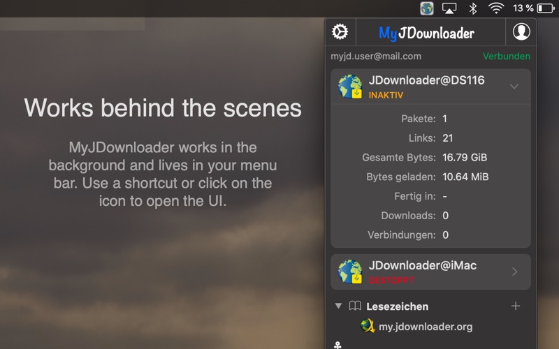 Screenshot #2 pour Tab for MyJDownloader