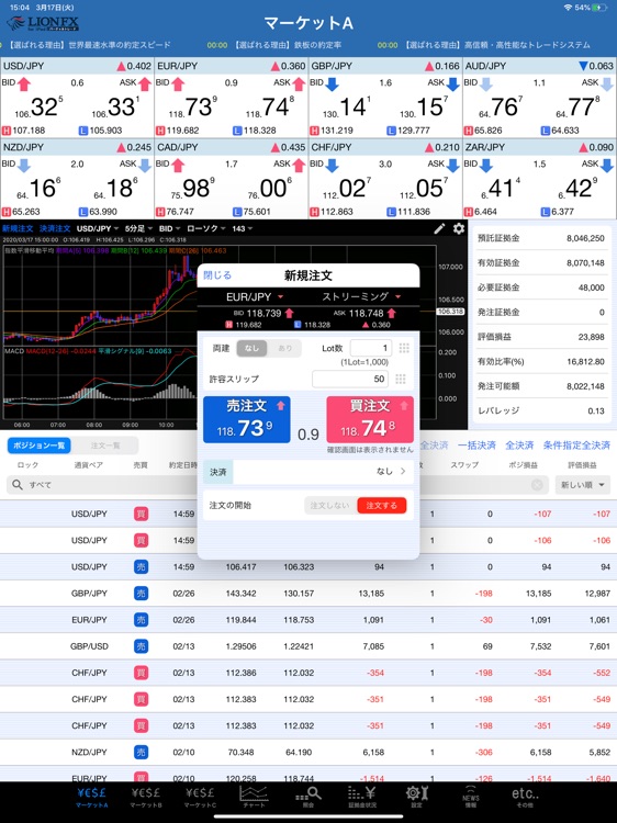 LIONFX for iPad バーチャルトレード screenshot-4
