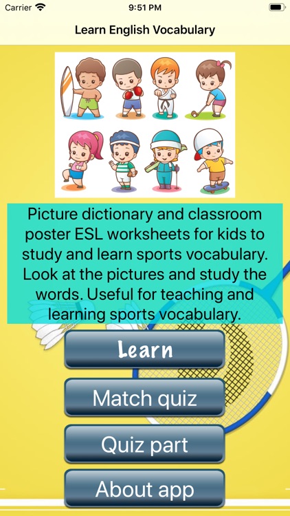 Sports Picture dictionary