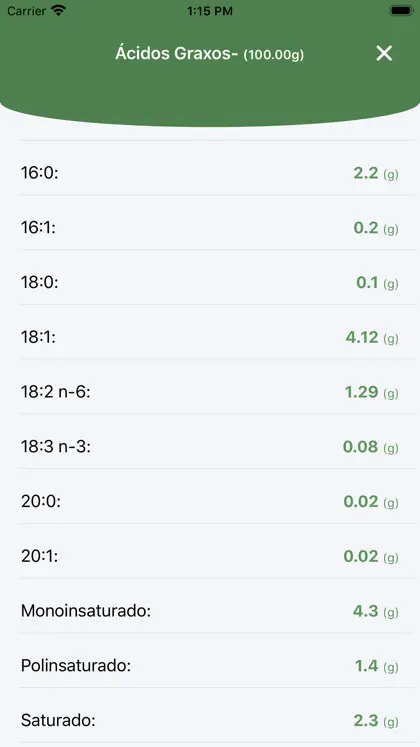 Captura de tela 6 de 6 de Taco App: Tabela Nutricional