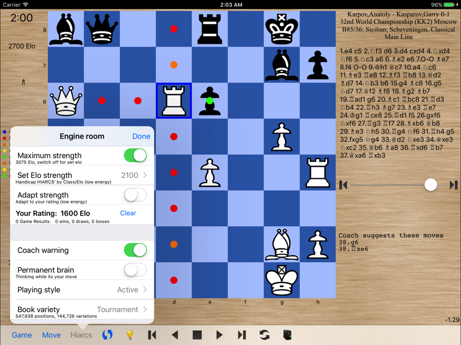 #2. HIARCS Chess for iPad (iOS) 由: Applied Computer Concepts Ltd.