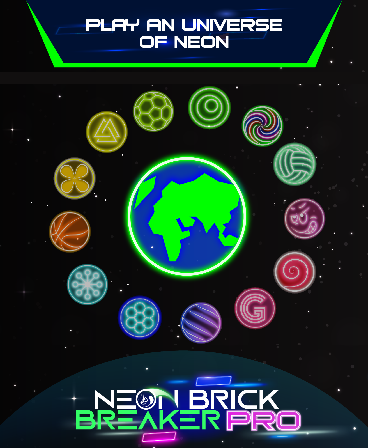 Neon brick breaker PRO