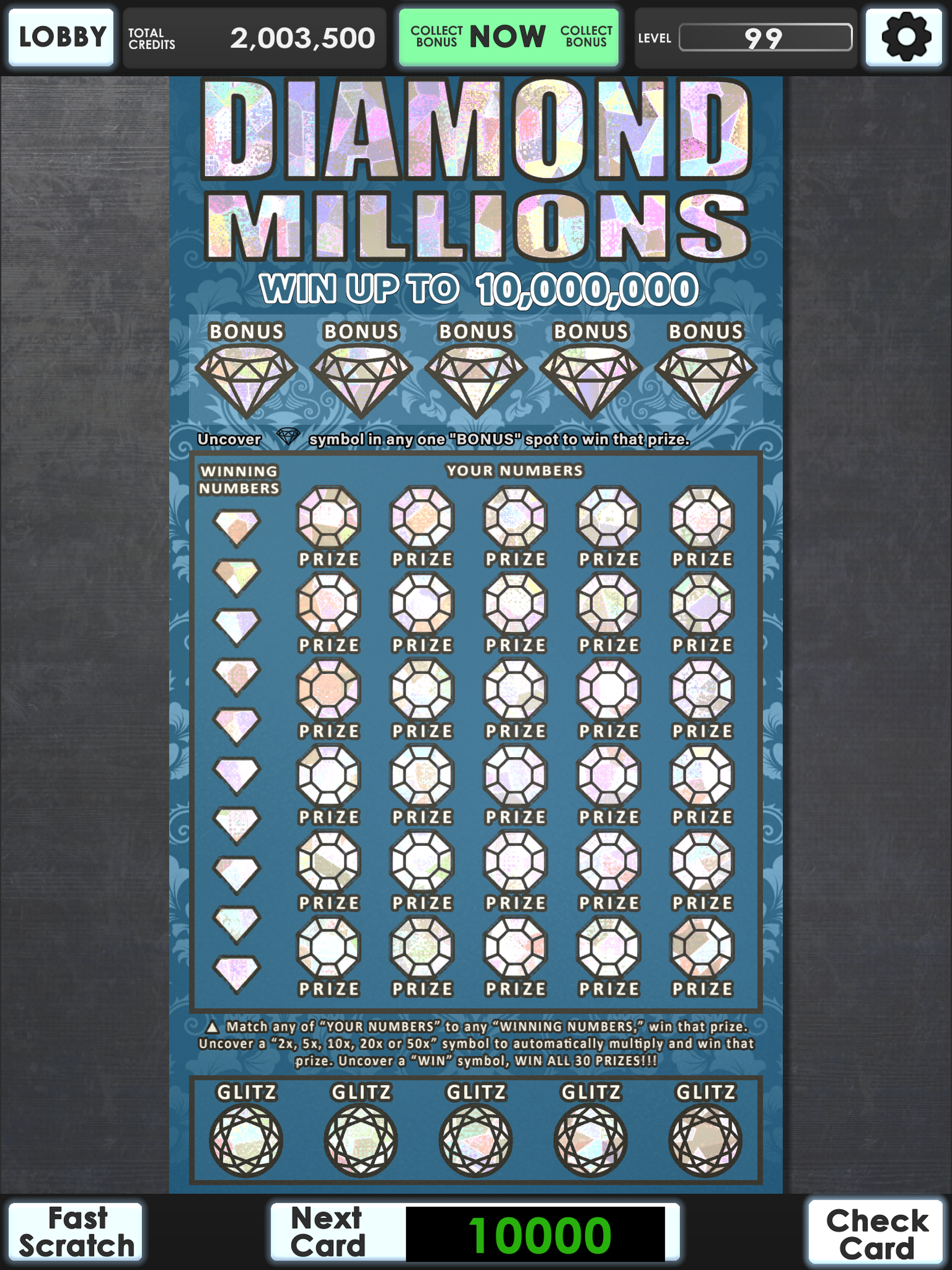 Lucky Lottery Scratchers