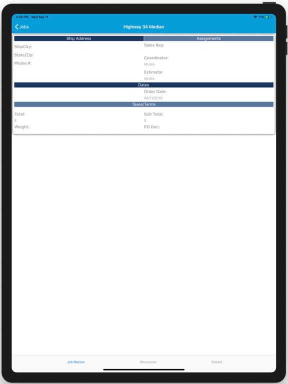 Contractor Hub App iPad screenshot 4 - Business app