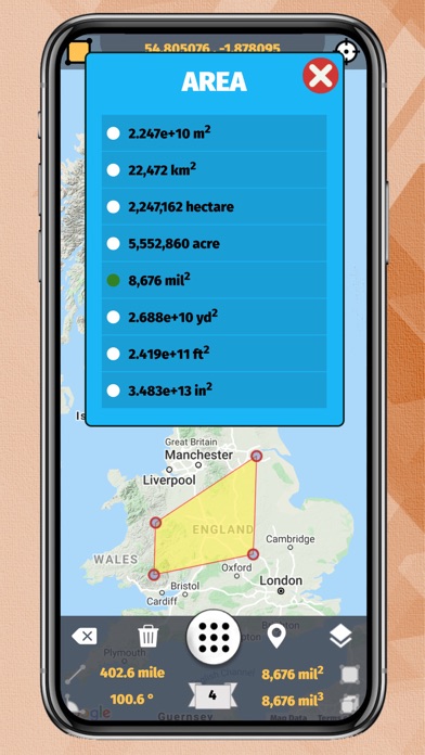 GPS Area Measurement Screenshot