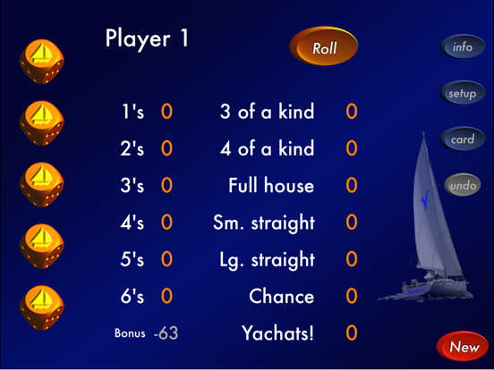 Yachats ( a 5 dice game) iPad app afbeelding 3