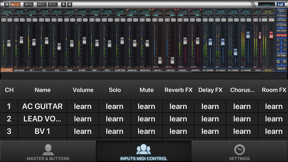 Ui MIDI mixer screenshot