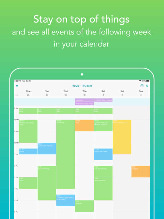 Yaca: Yet another calendar app iPad screenshot 2 - Productivity app