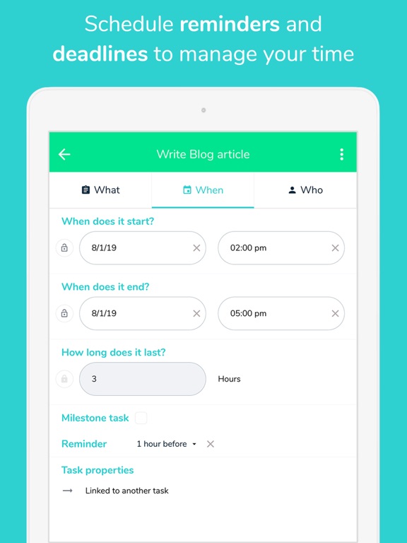 Beesbusy : project management iPad screenshot 4 - Productivity app