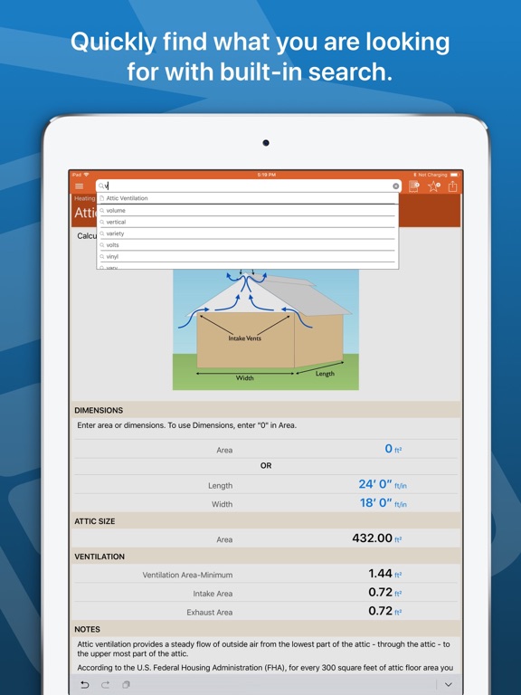 Home Improvement Calcs iPad screenshot 10 - Utilities app